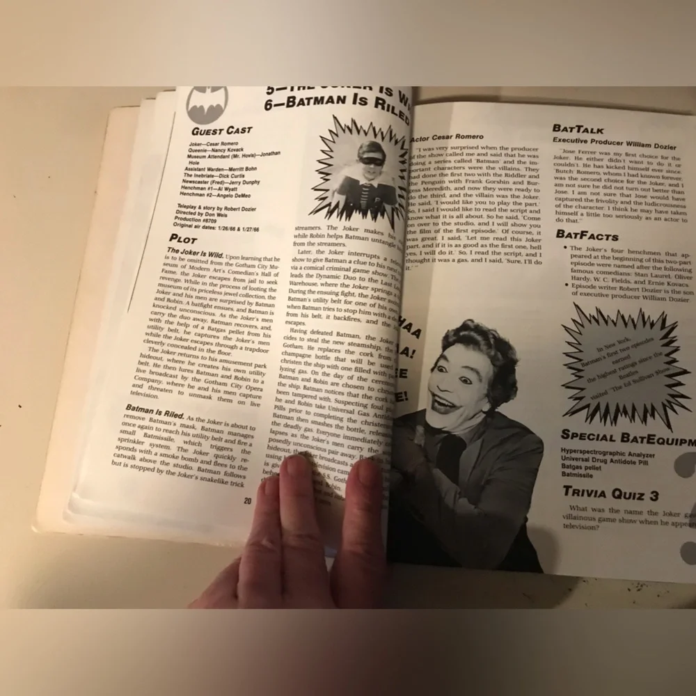 Vintage 1986 Original The Official Batman Batbook By JOEL EISNER 1966 TV Series